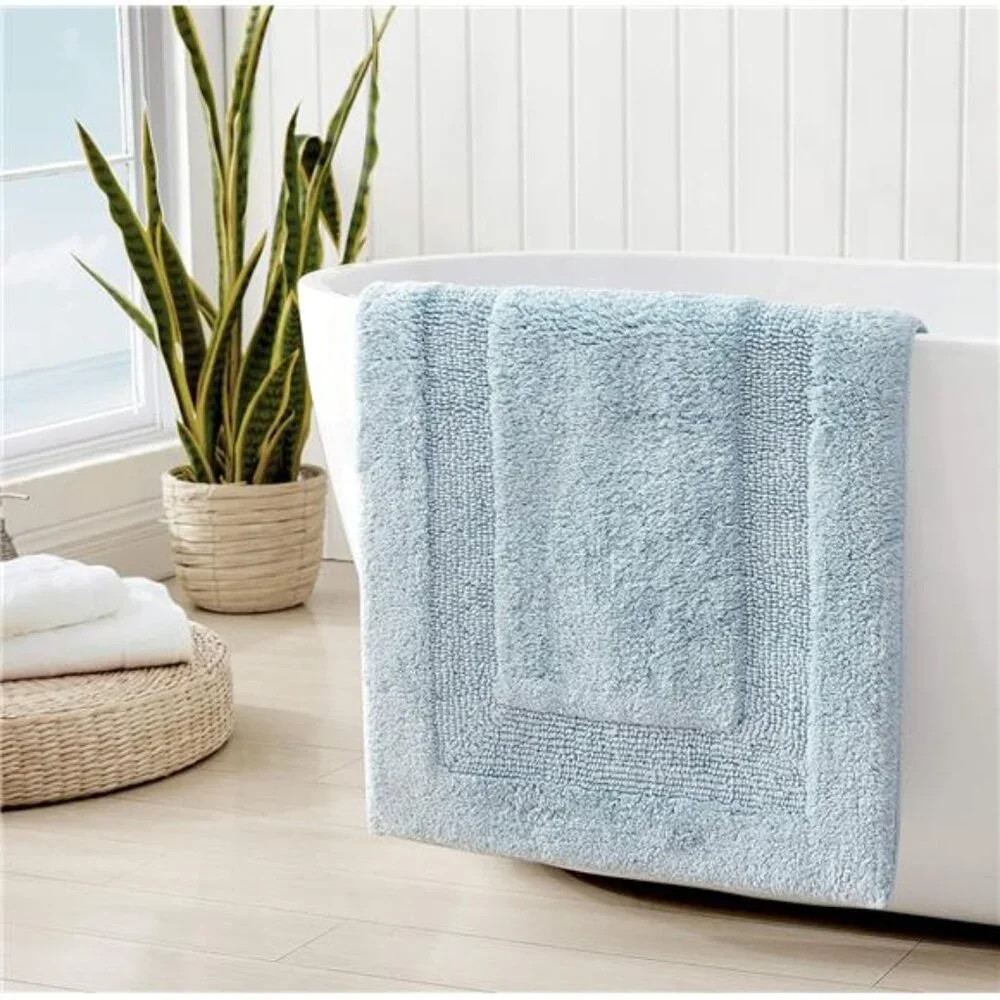 Cotton Bath Rug Soft Absorbent Bathroom Mat Machine Washable 21x34